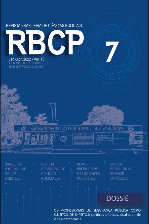 Capa da RBCP v. 13, n. 7 (2022): Os profissionais de segurança pública como sujeitos de direitos: políticas públicas, qualidade de vida e democracia