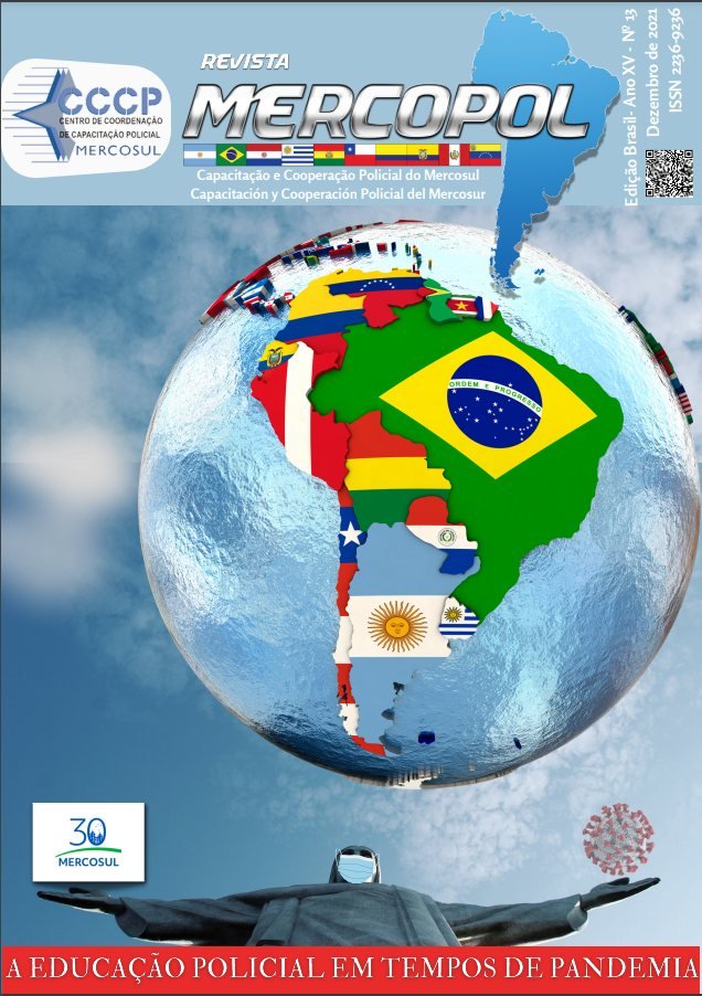Capa da Revista Mercopol, Edição Brasil, Ano XV, nº 13, dezembro de 2021: A educação policial em tempos de pandemia